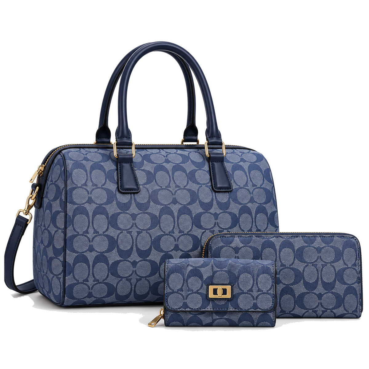 Large Elegant C-Pattern Speedy 3-in-1 Duffle Set