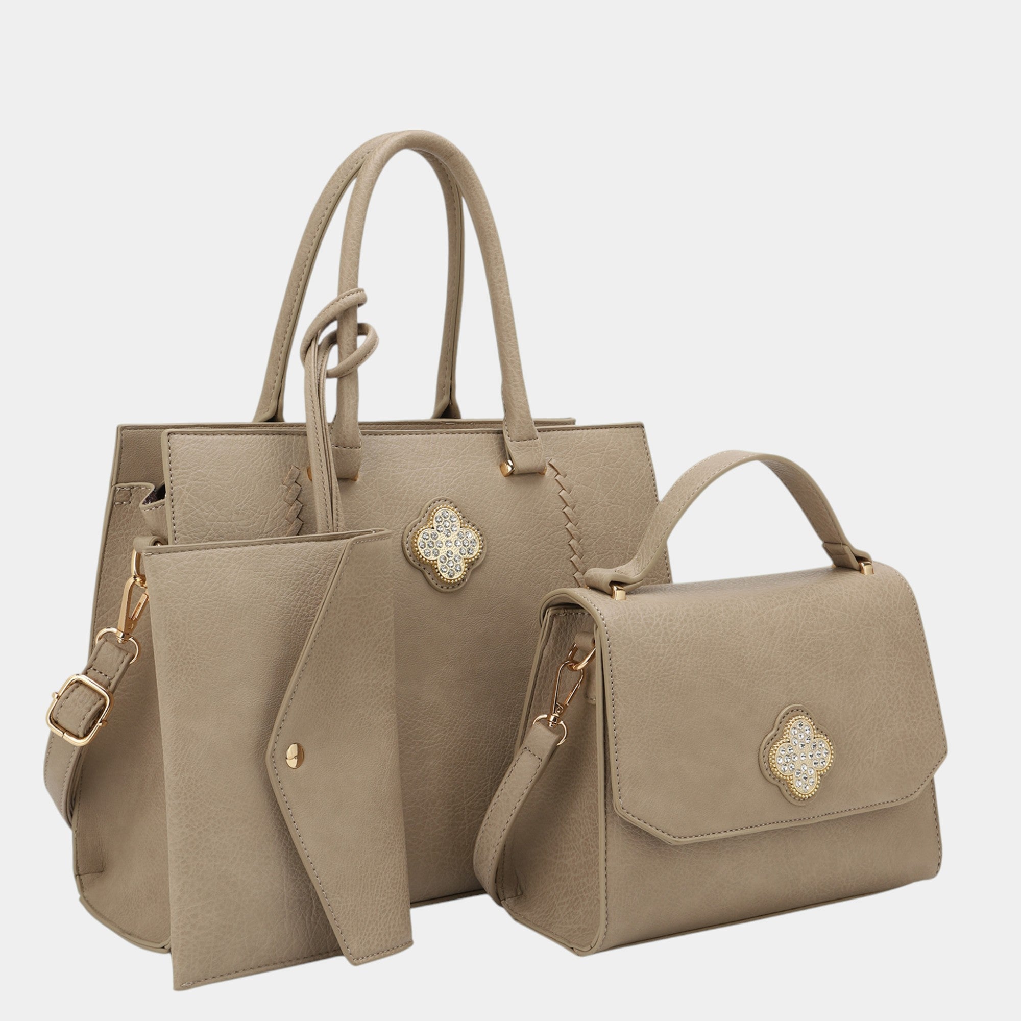 Naomi Bedazzled 3-Piece Tote Set