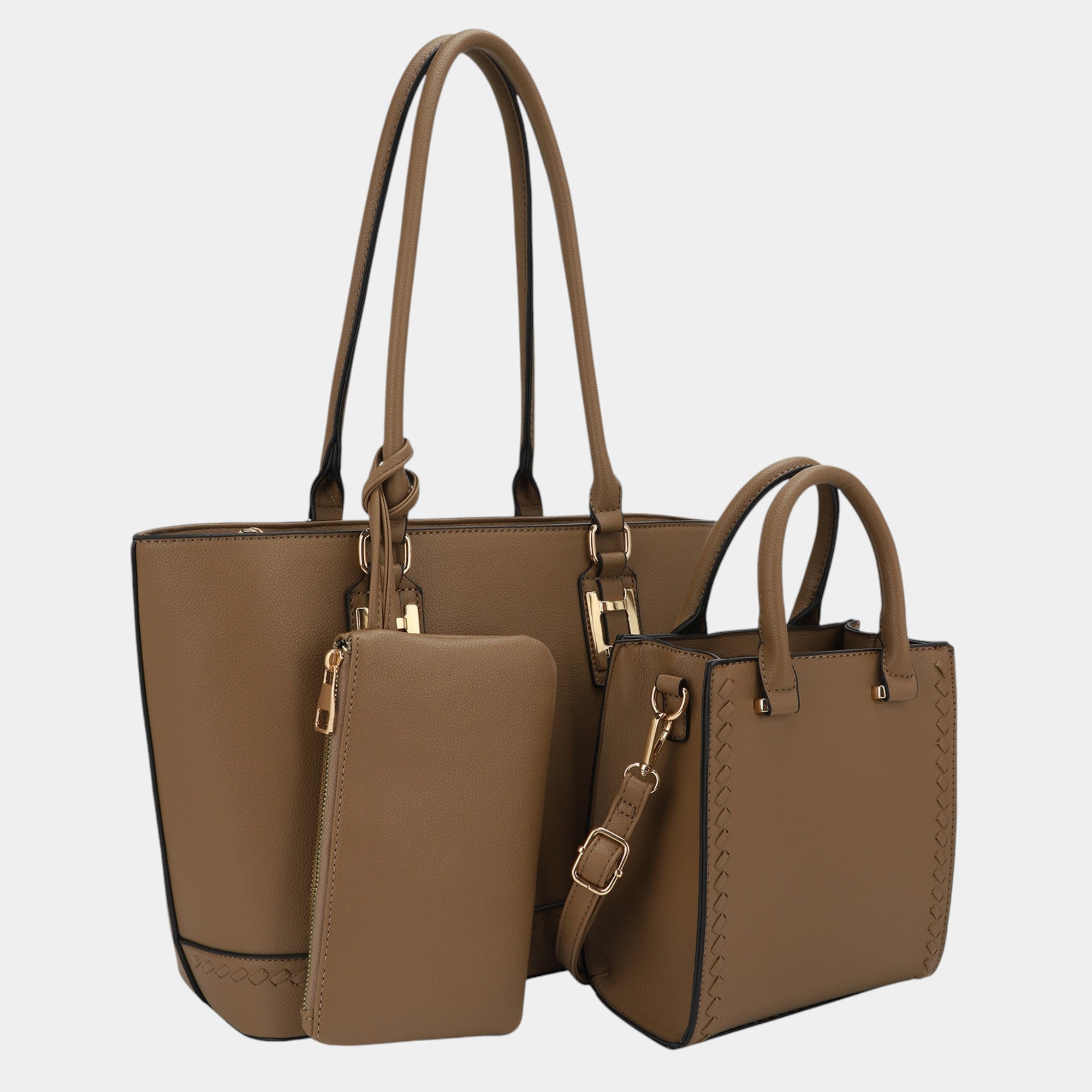Naomi 3-Piece Vegan Leather Handbag Set
