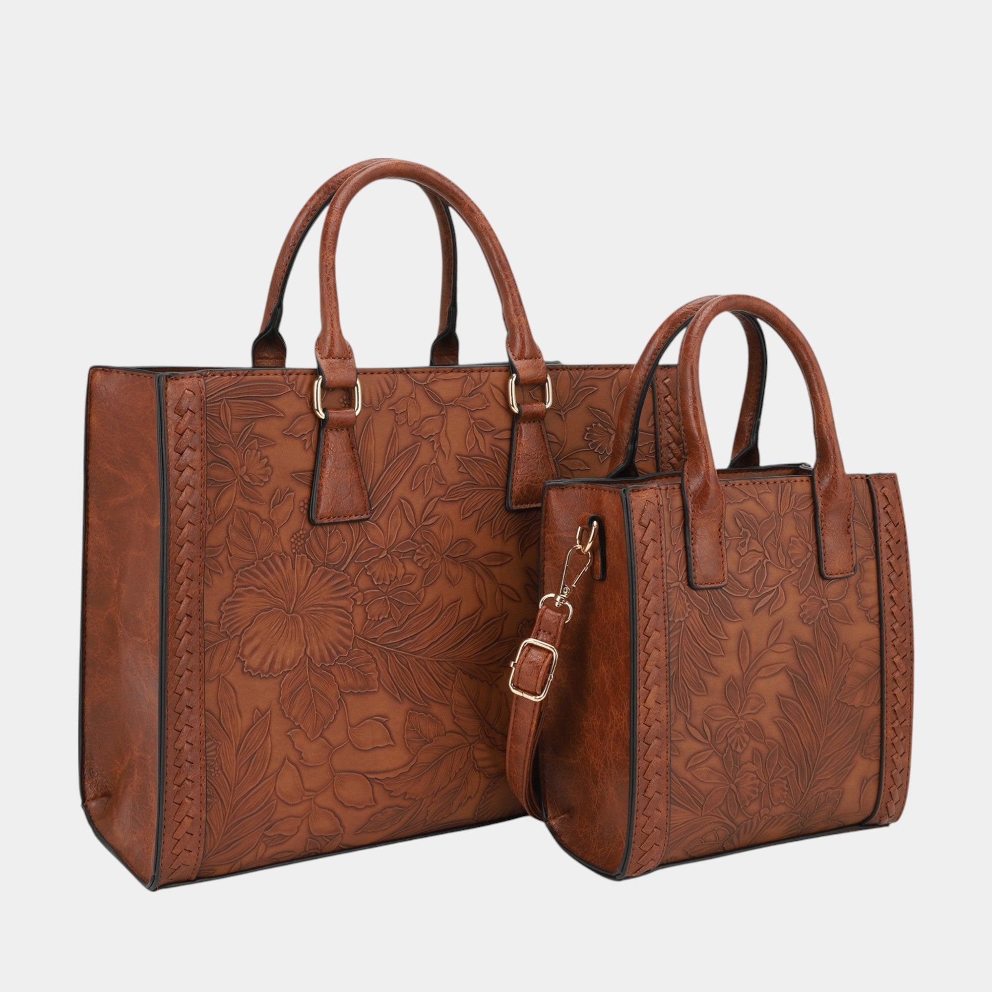 Vera 2 Piece Vegan Leather Tote Bag Set