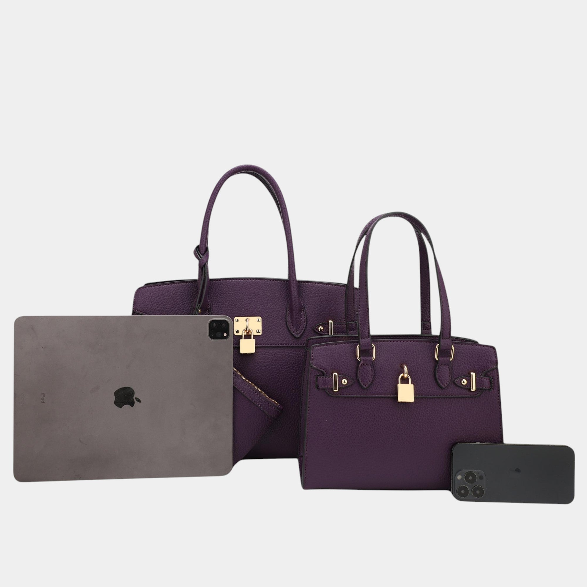 Naomi 3-Piece Vegan Leather Handbag Set