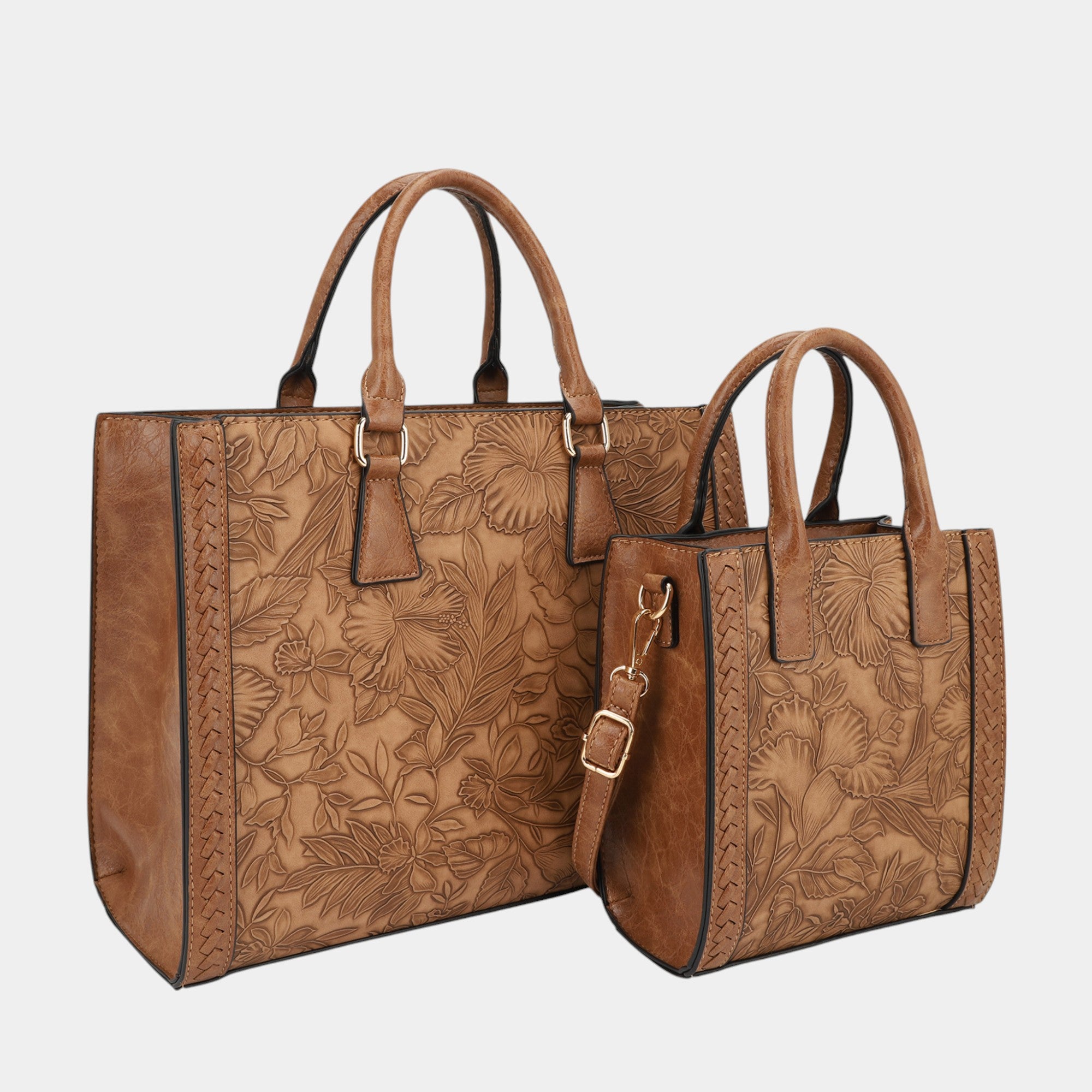 Vera 2 Piece Vegan Leather Tote Bag Set