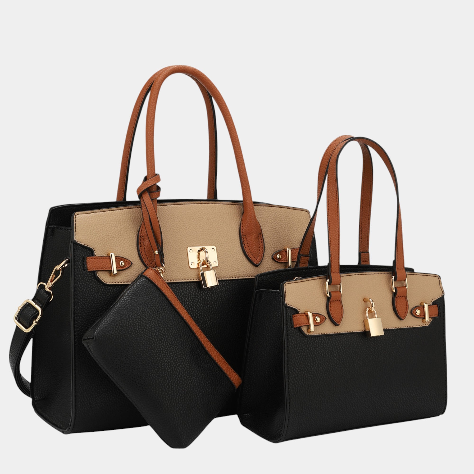 Naomi 3-Piece Vegan Leather Handbag Set