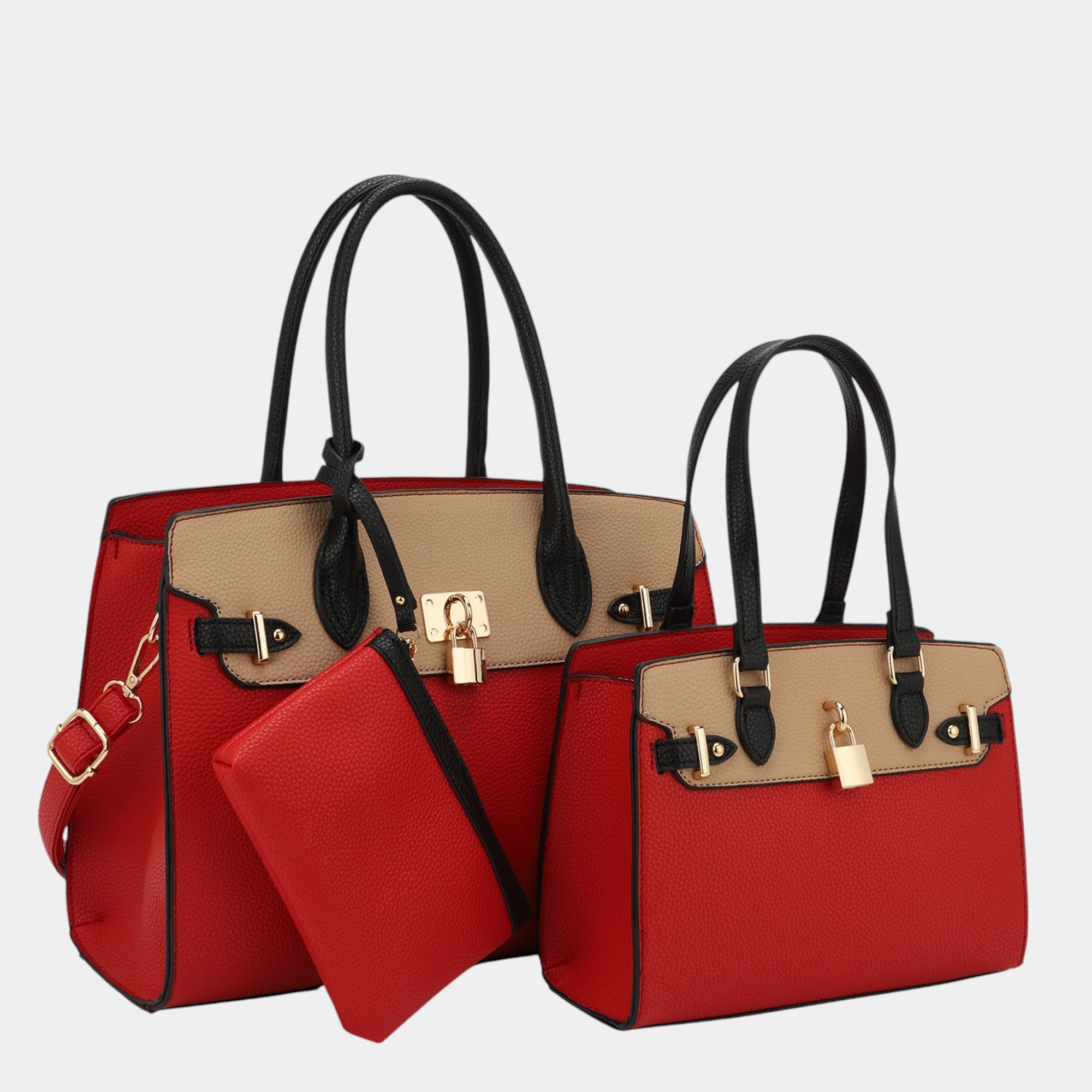 Naomi 3-Piece Vegan Leather Handbag Set