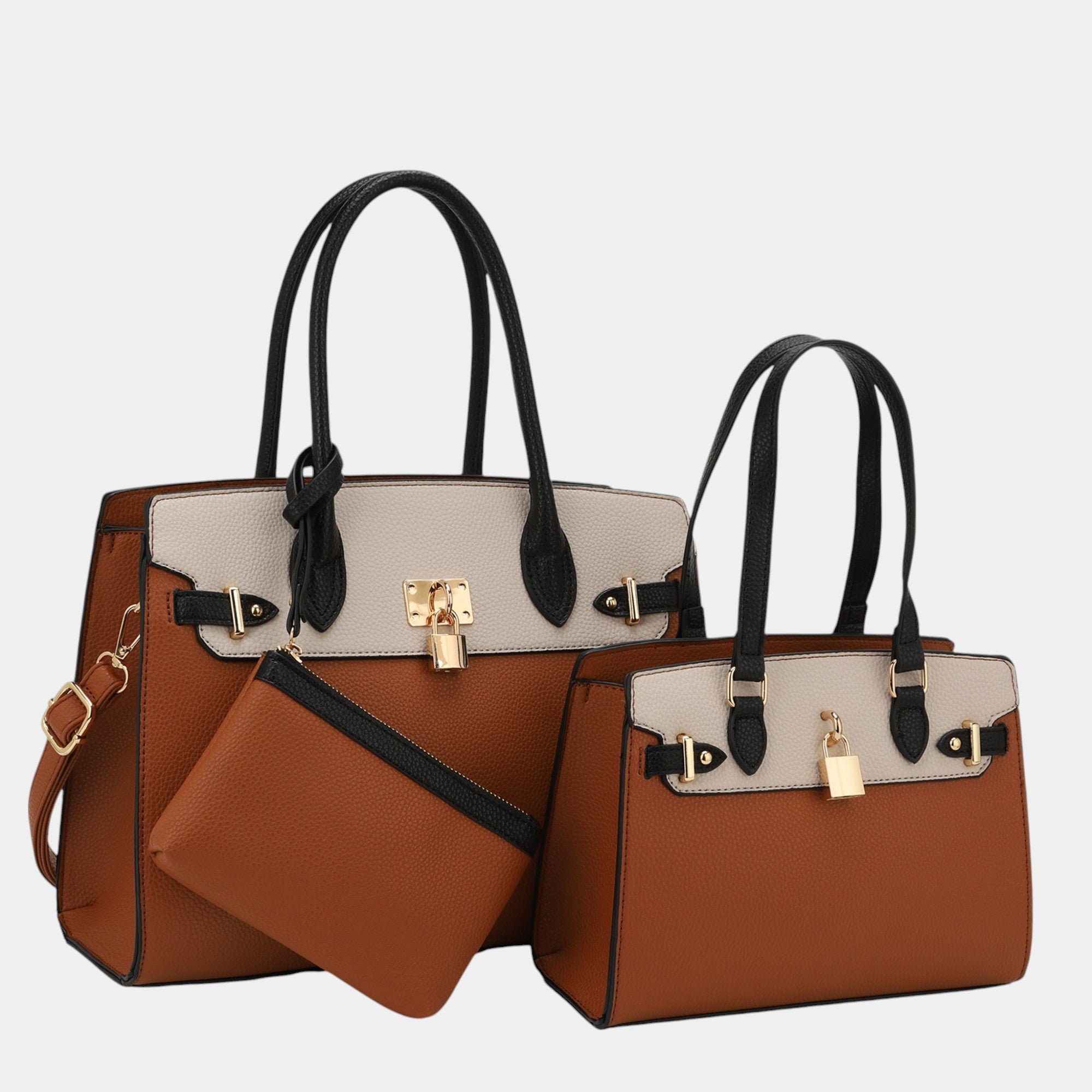 Naomi 3-Piece Vegan Leather Handbag Set