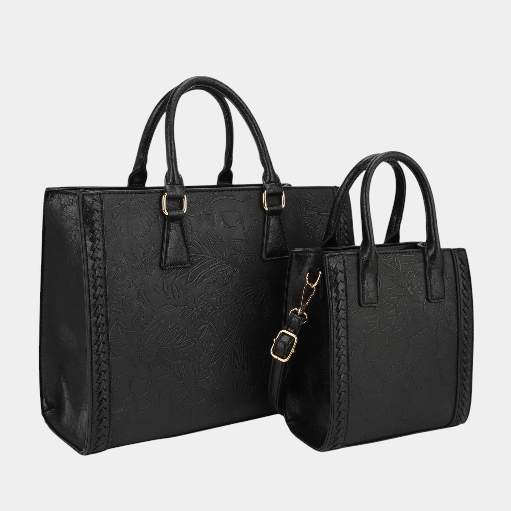 Vera 2 Piece Vegan Leather Tote Bag Set