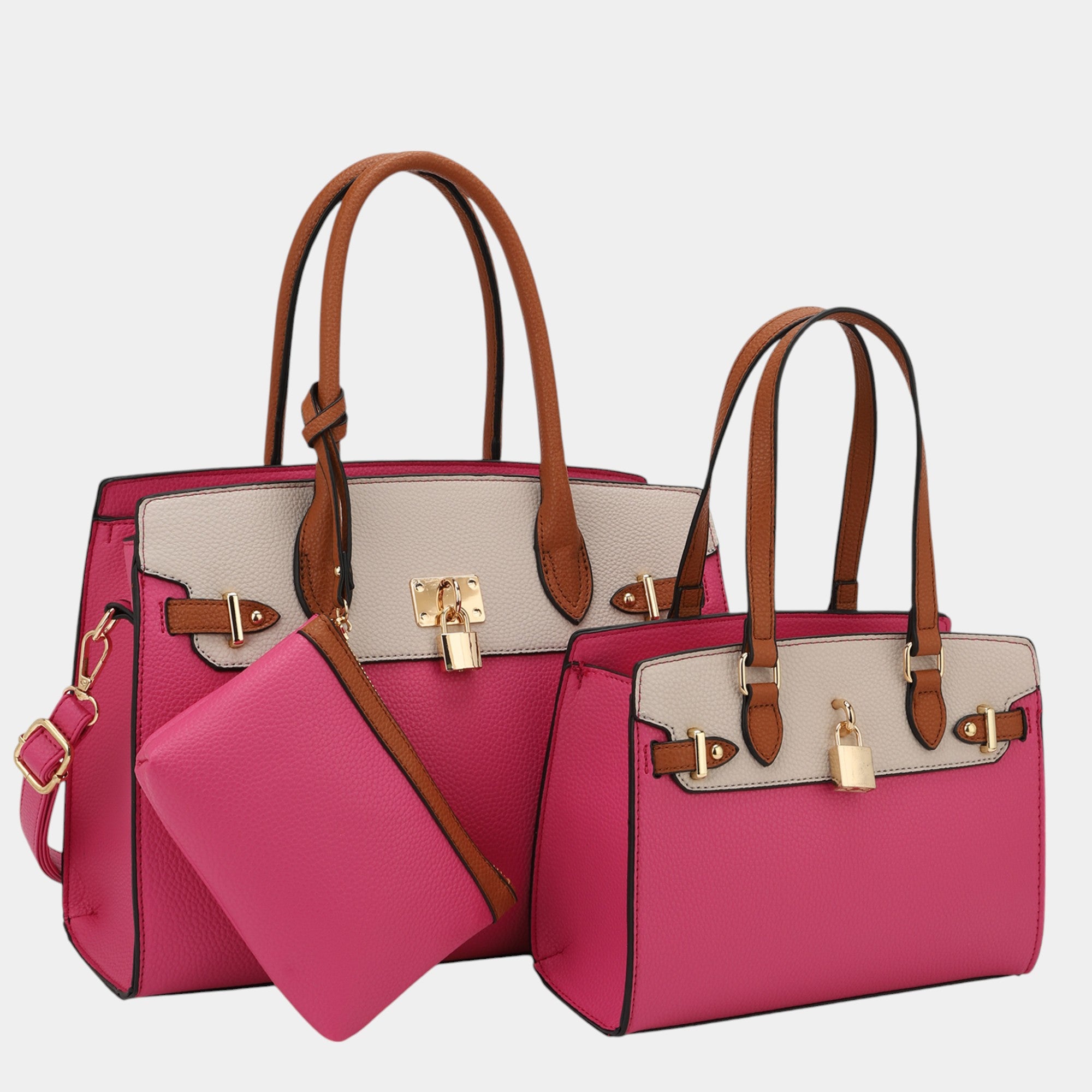 Naomi 3-Piece Vegan Leather Handbag Set