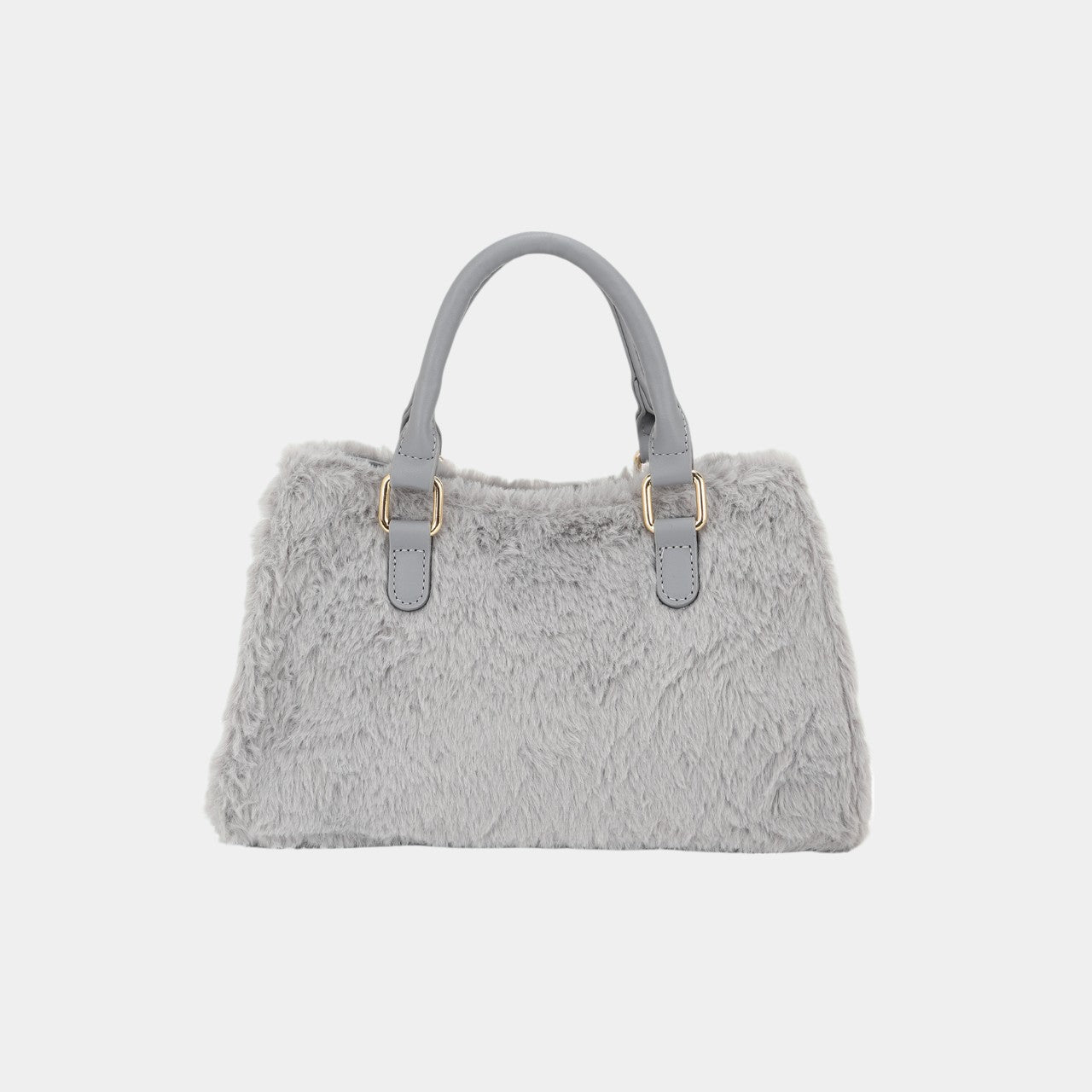 Fashion Fluffy Bag with Fringes and Gold Button