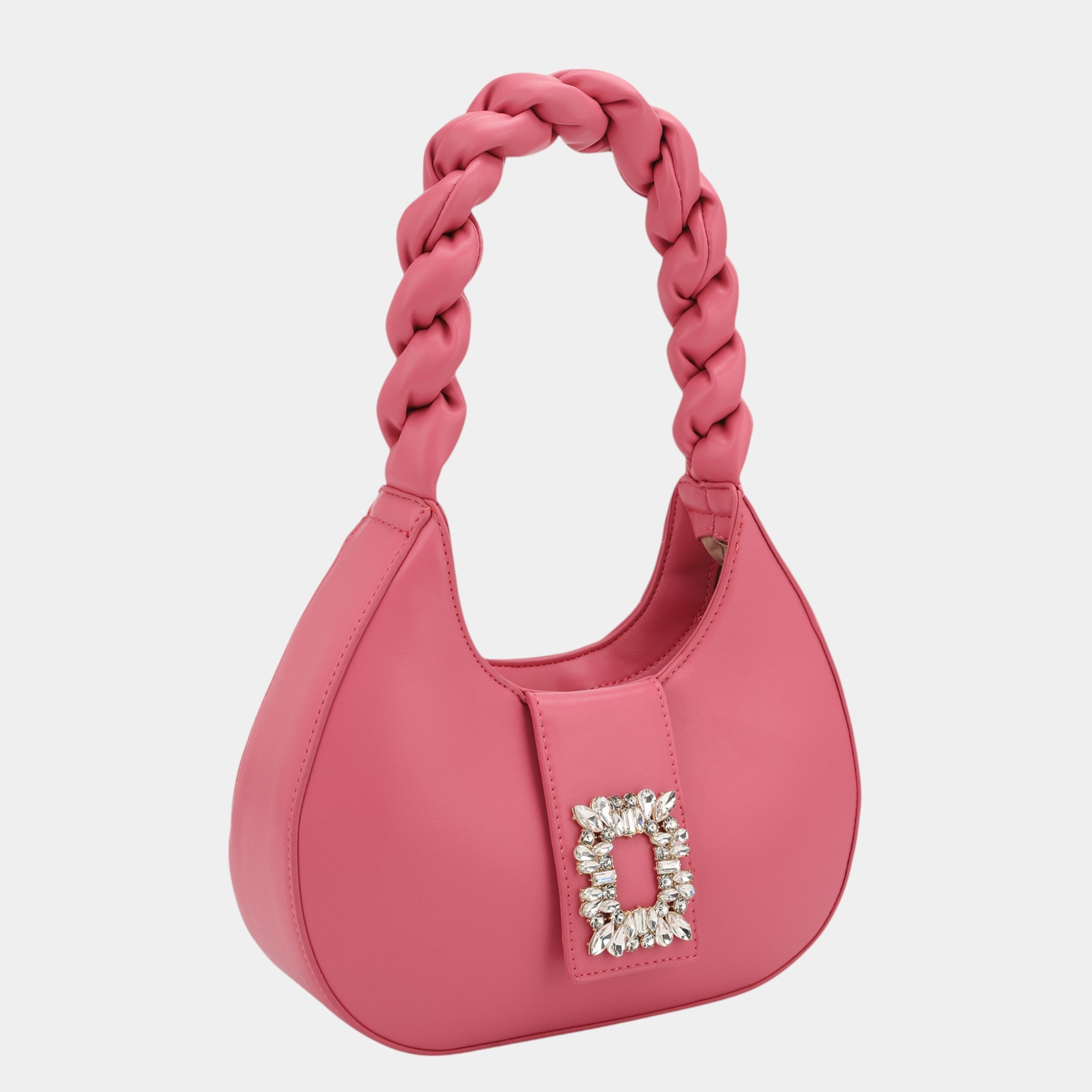 Exclusive Braided Crystal Embellished Hobo Bag