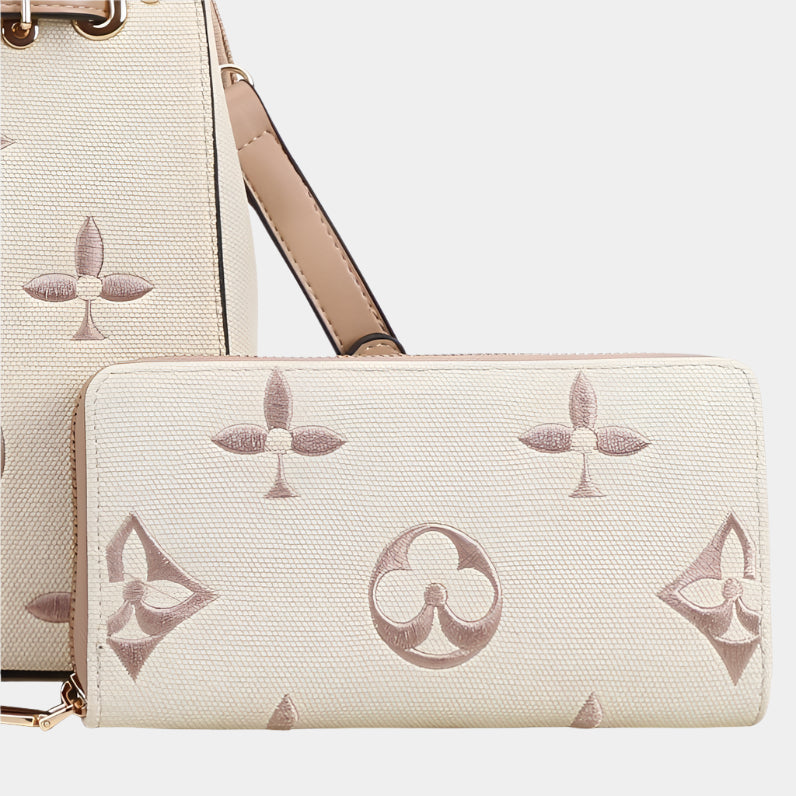 Floral Pattern Working Women Handbag Set