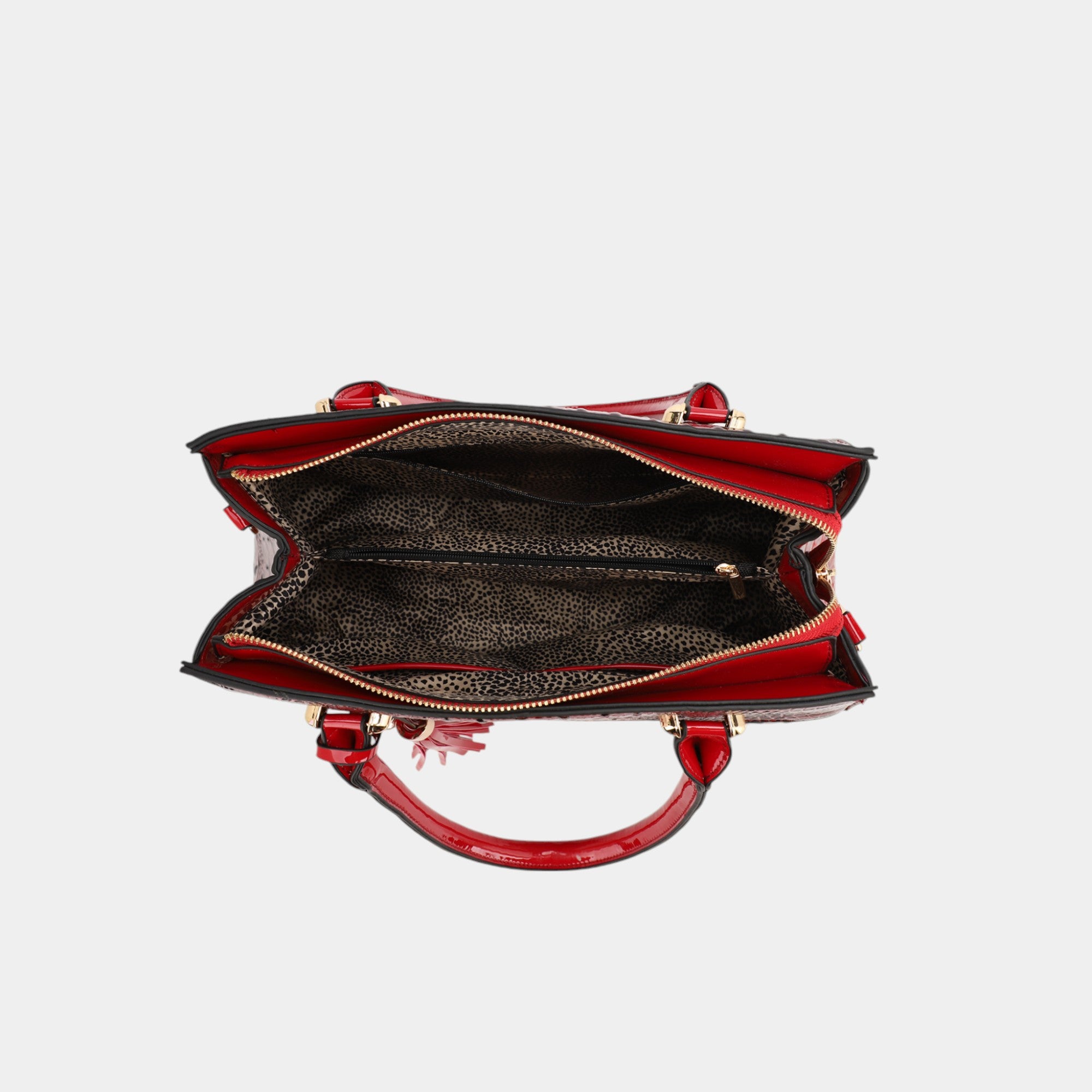 Sienna Crimson Elegance Croc-Embossed Tote Set