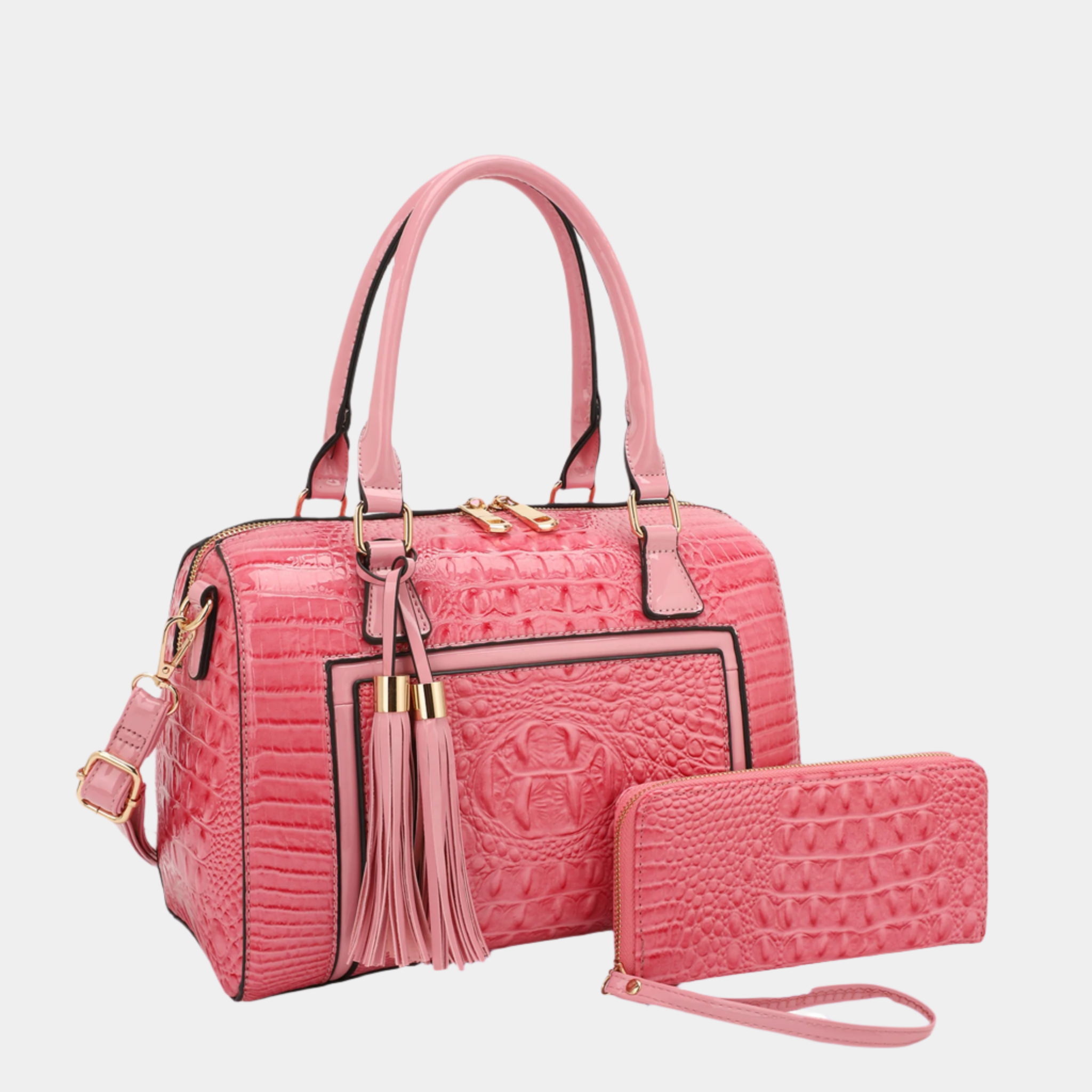 Sienna Exclusive Luxe Croc-Embossed Satchel Set