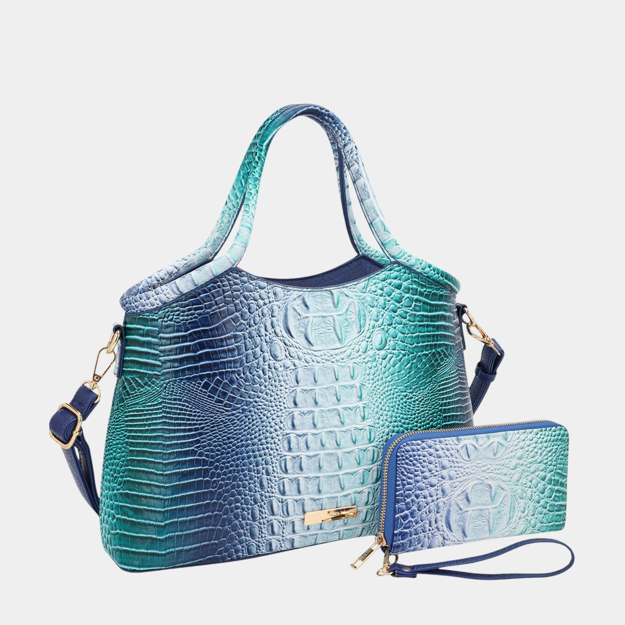 Sienna Crocodile-Embossed Fashion Satchel Bag