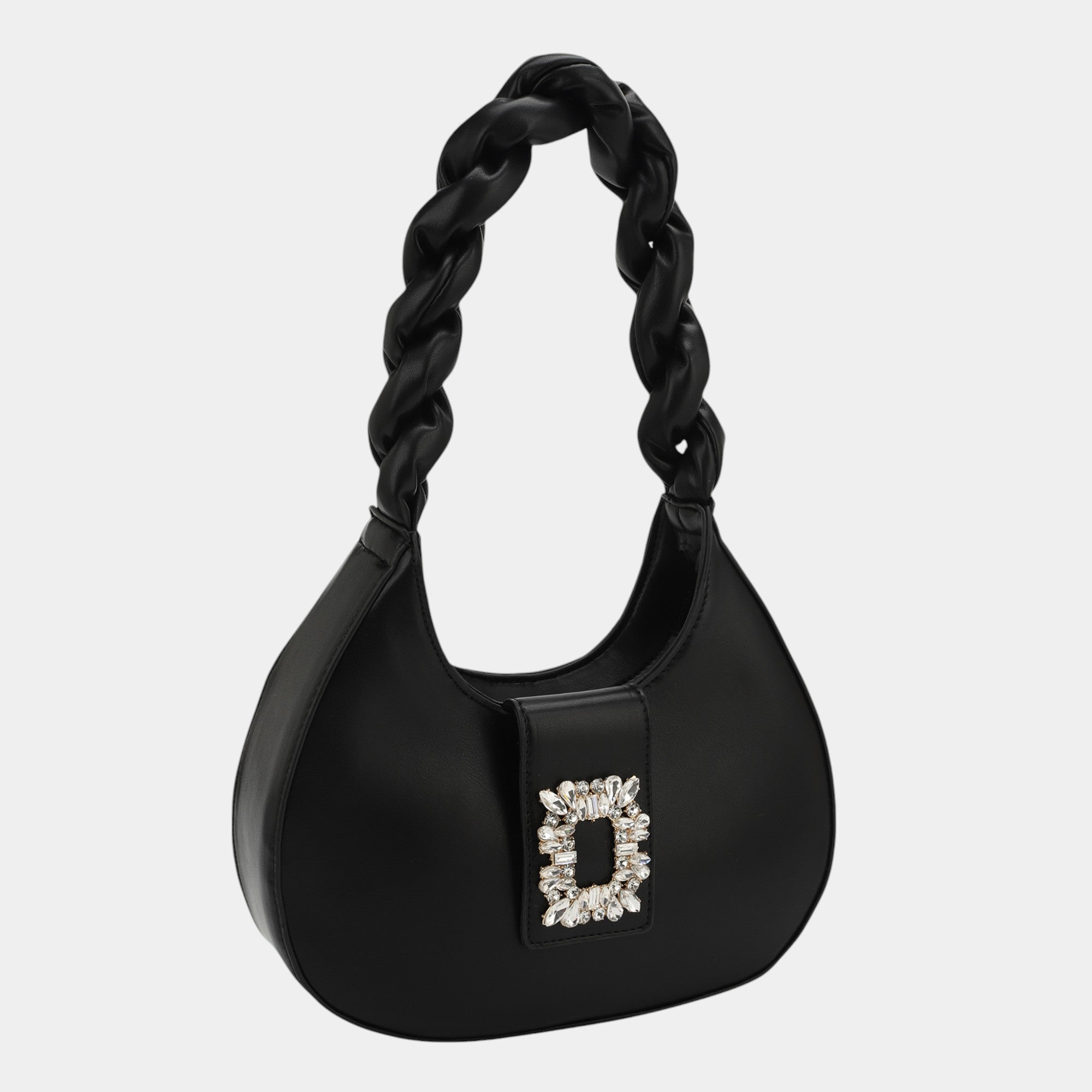Exclusive Braided Crystal Embellished Hobo Bag