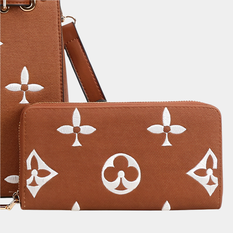 Floral Pattern Working Women Handbag Set