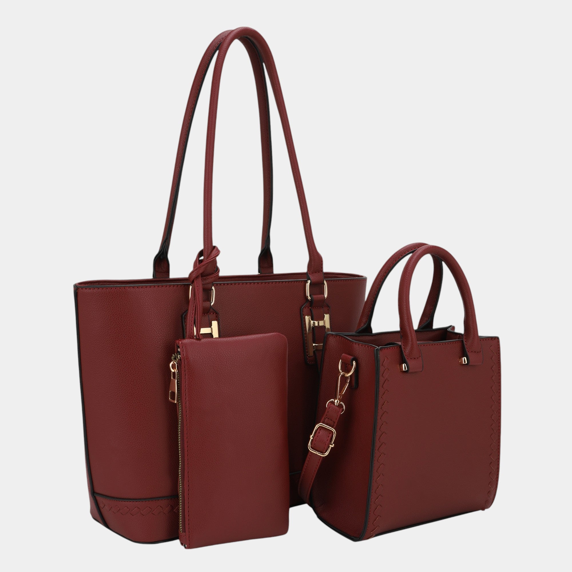 Naomi 3-Piece Vegan Leather Handbag Set