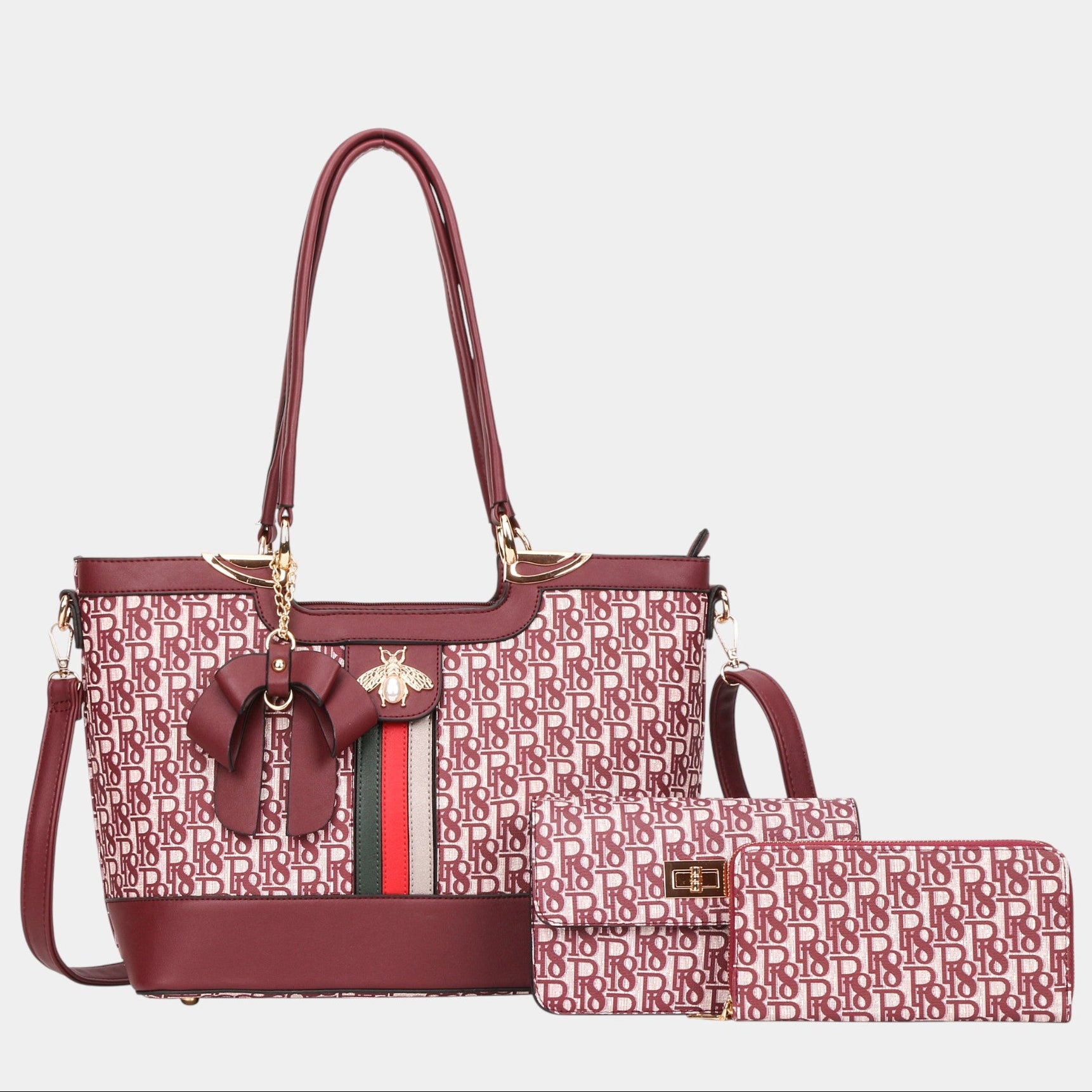 Luxury 3-in-1 Letter Printed Tote Bag Set