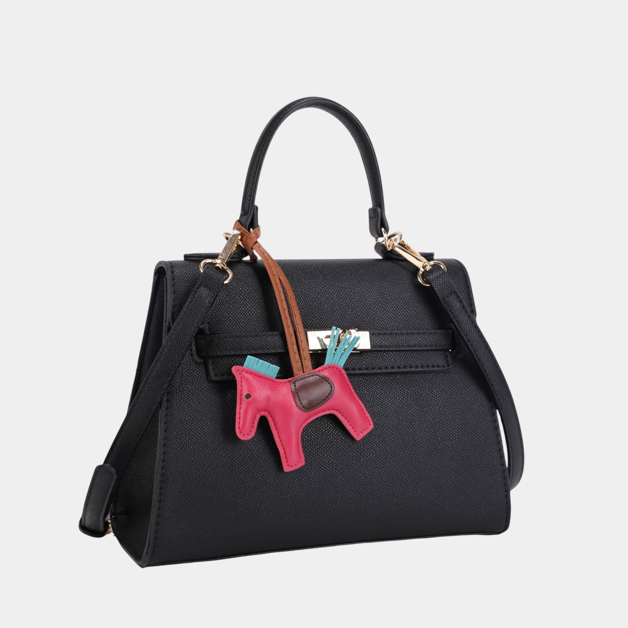 Elegant Women Handbag with Pony Charm
