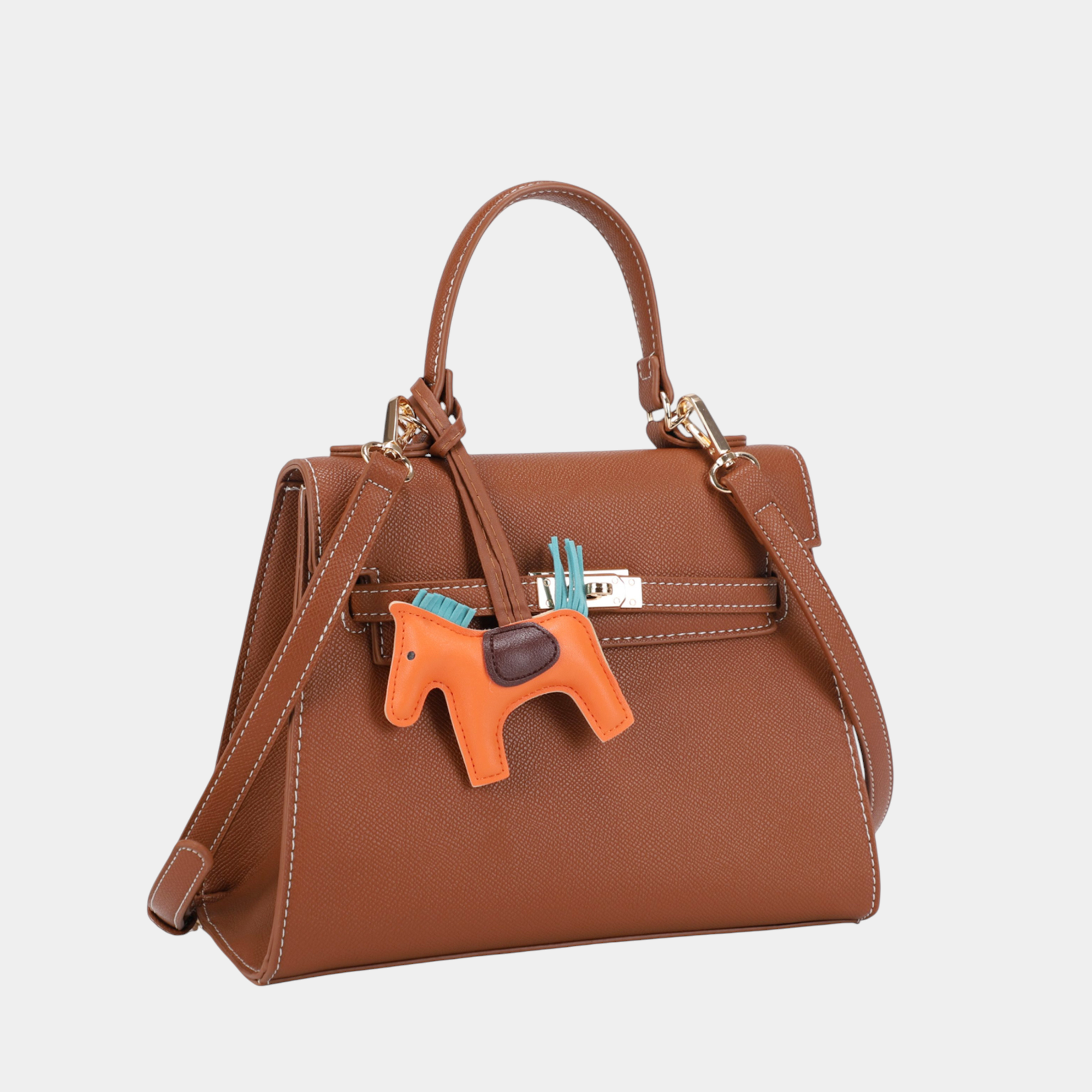 Elegant Women Handbag with Pony Charm