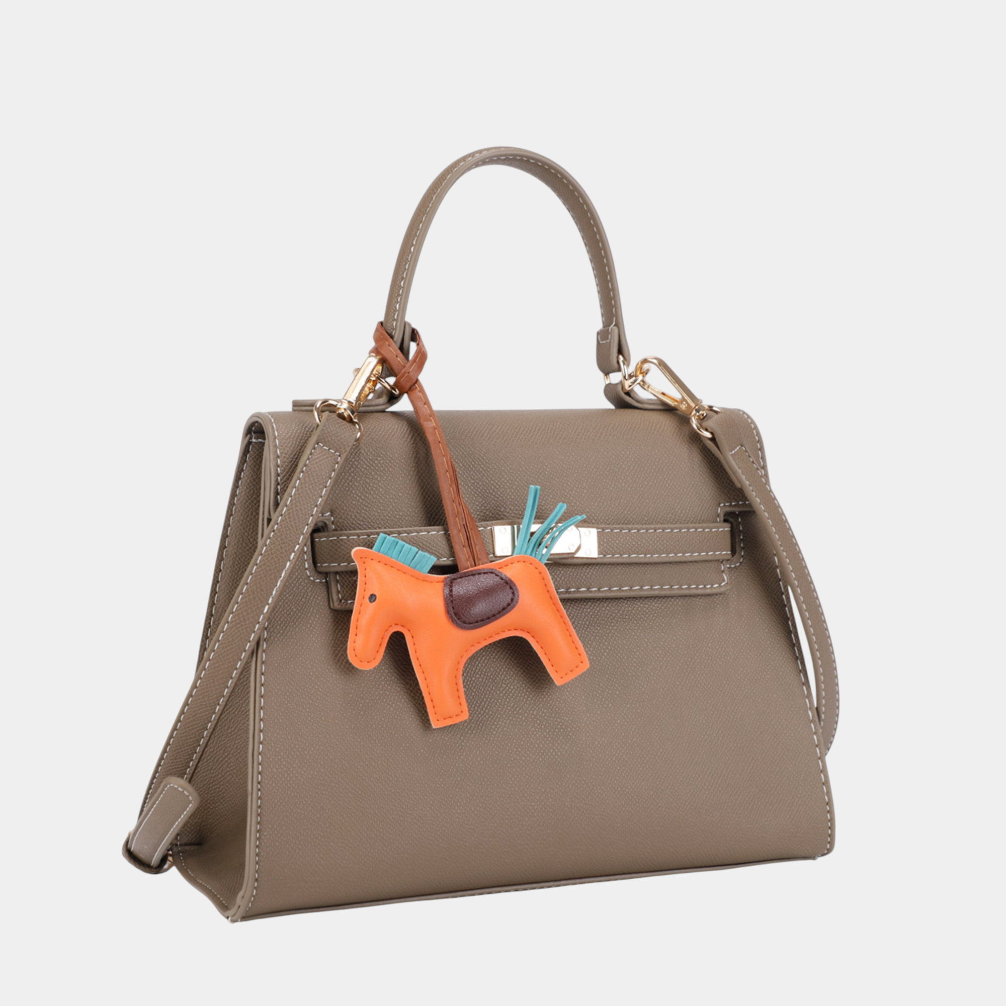 Elegant Women Handbag with Pony Charm
