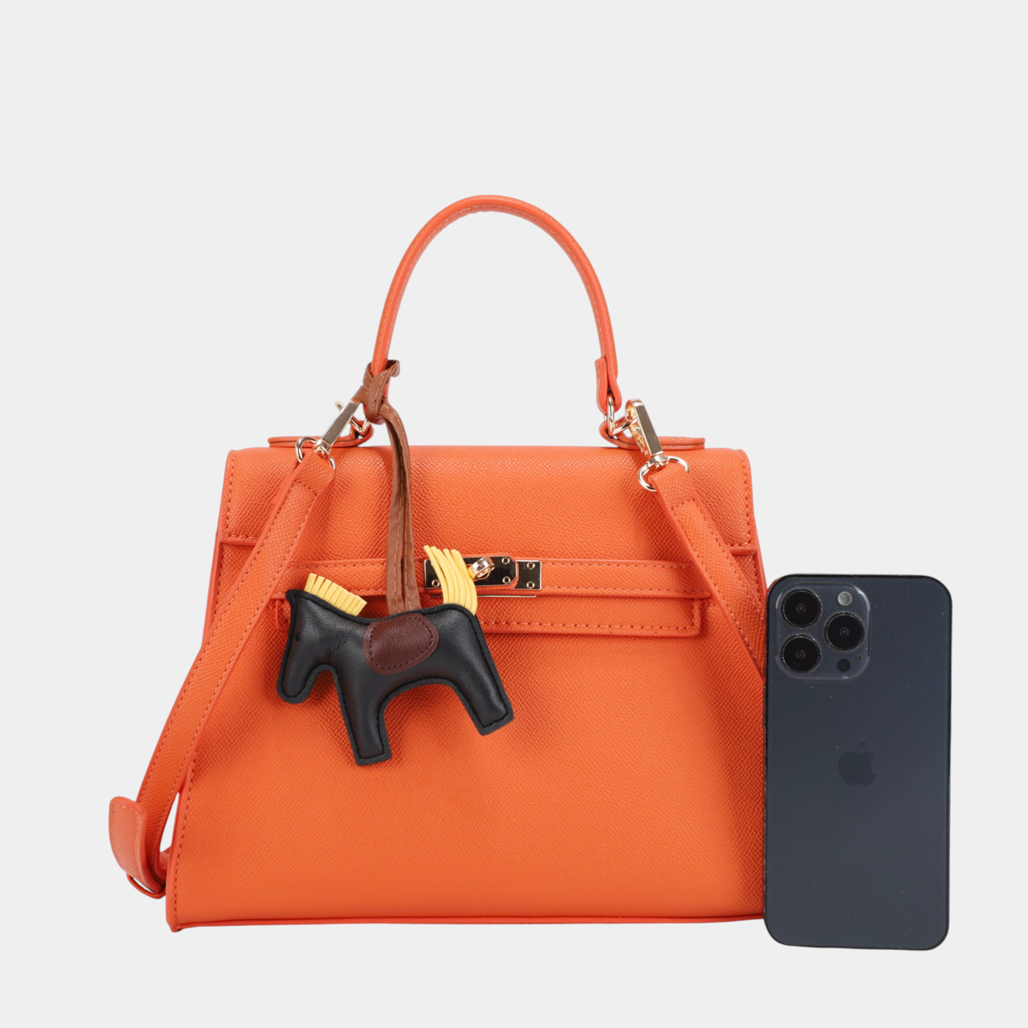 Elegant Women Handbag with Pony Charm