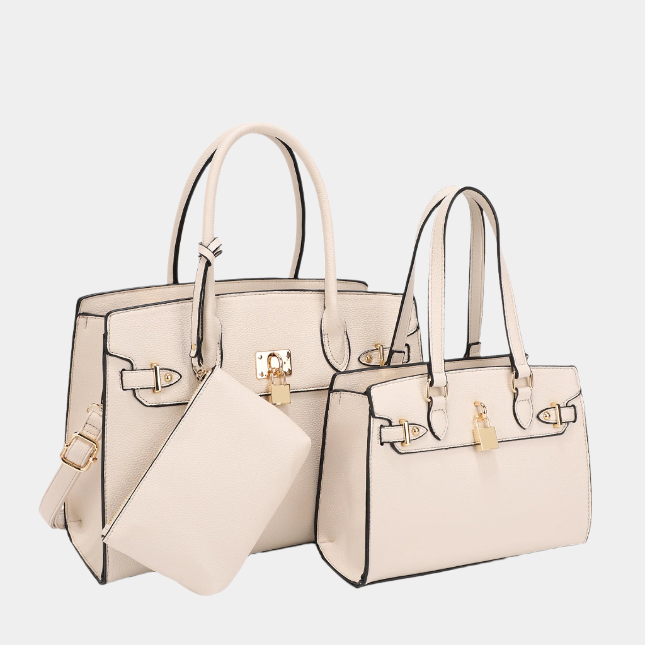 Naomi 3-Piece Vegan Leather Handbag Set
