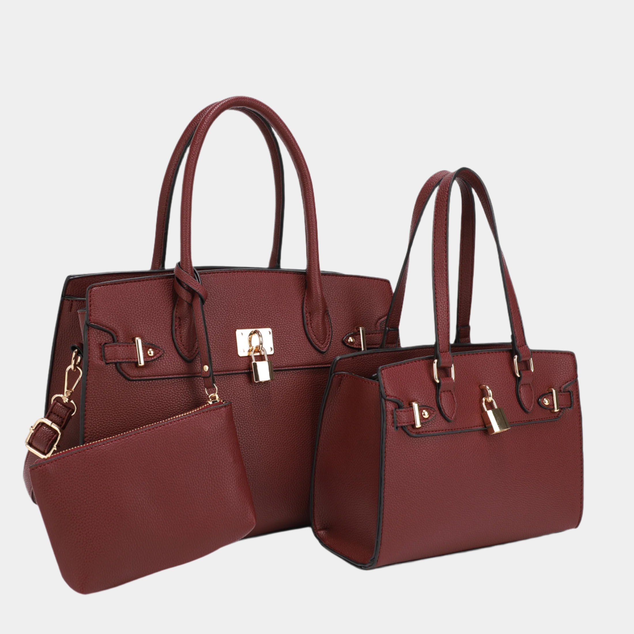 Naomi 3-Piece Vegan Leather Handbag Set