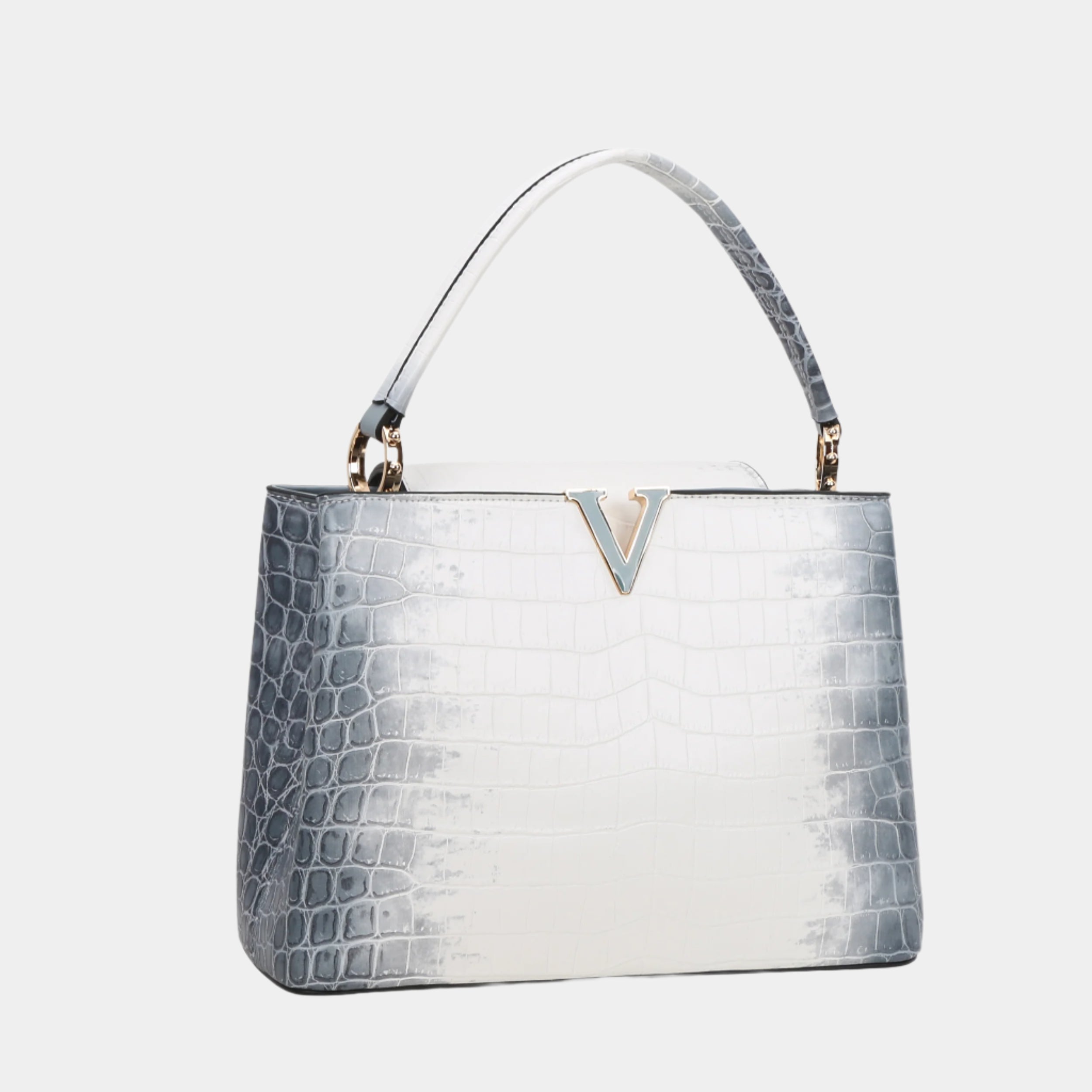 BagParty Elegant Colorblock Crocodile Print Vegan Leather Women Handbag Set