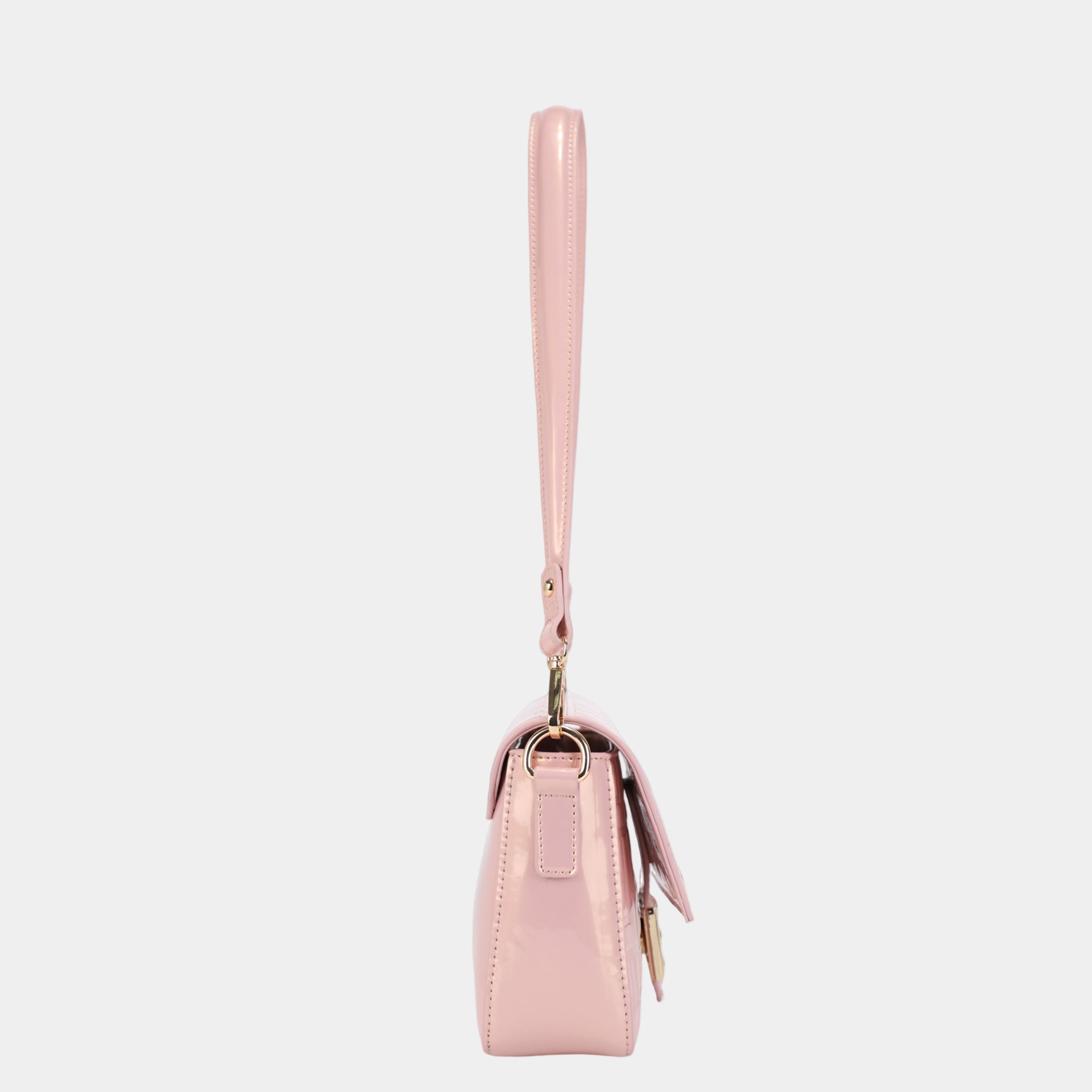 Luxury Shiny Crossbody Bag with Gold Hardware