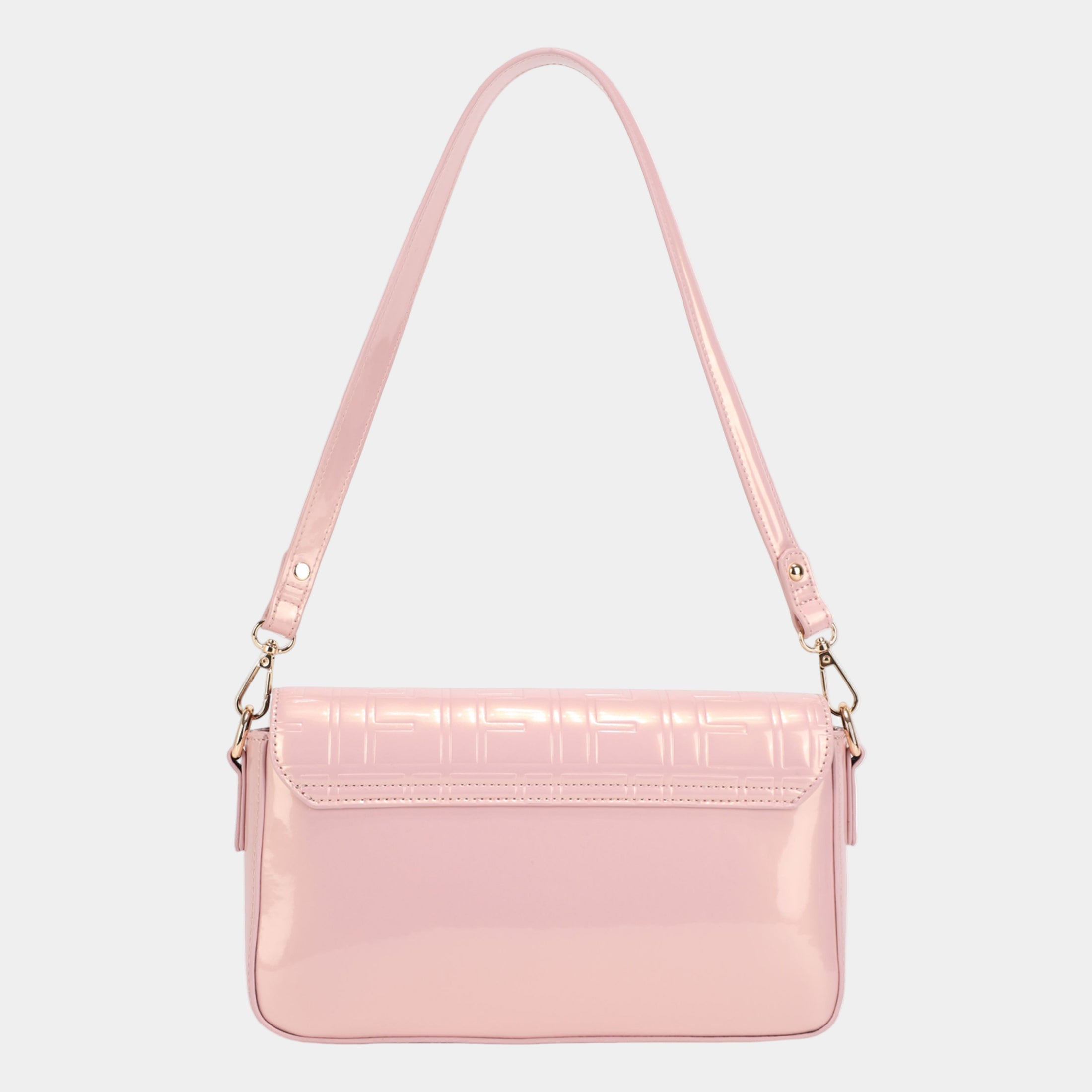 Luxury Shiny Crossbody Bag with Gold Hardware