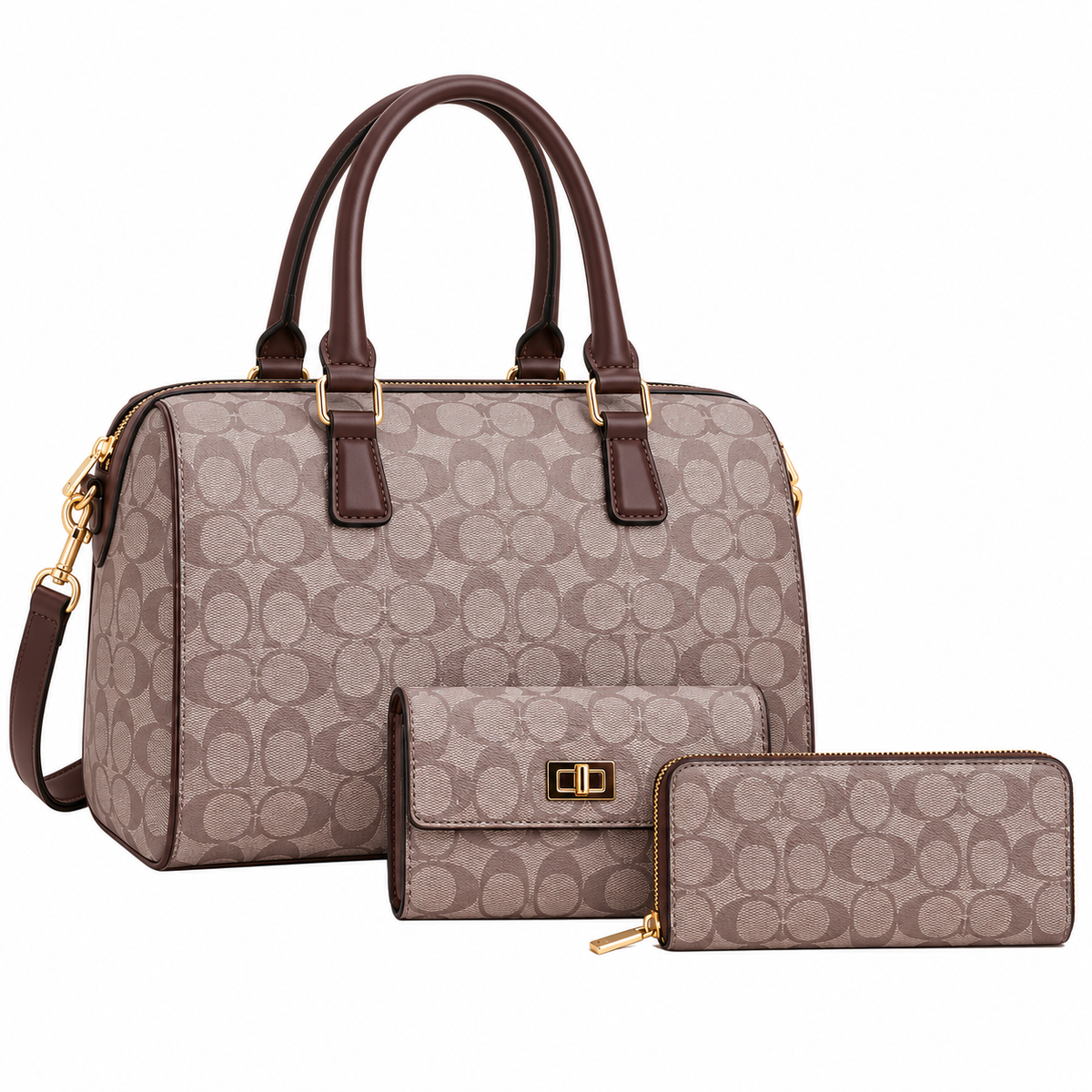 Large Elegant C-Pattern Speedy 3-in-1 Duffle Set