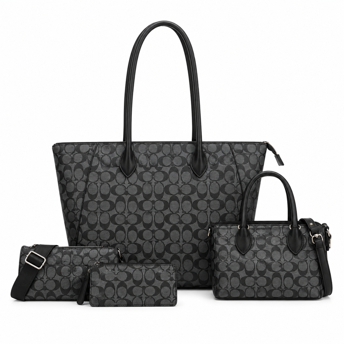 Large Elegant C-pattern 4-IN-1 Tote Set