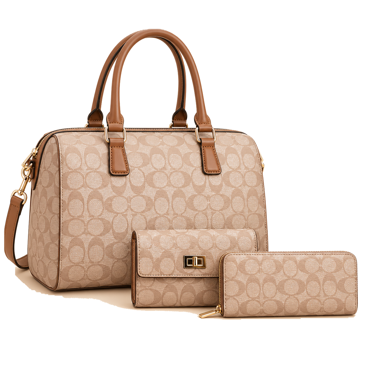 Large Elegant C-Pattern Speedy 3-in-1 Duffle Set