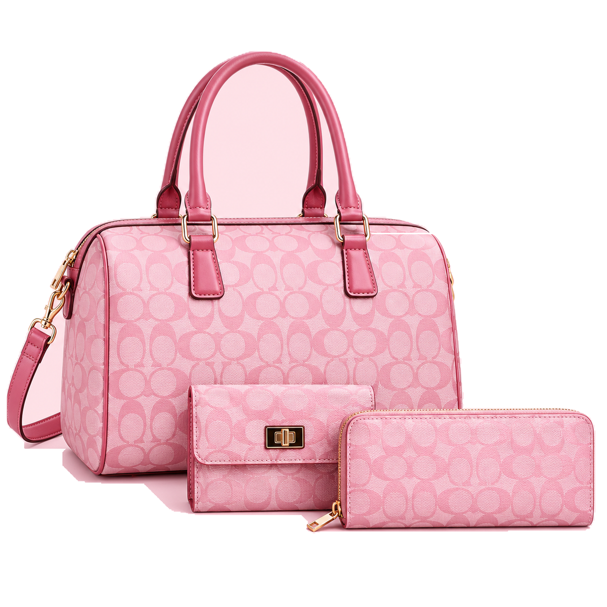 Large Elegant C-Pattern Speedy 3-in-1 Duffle Set