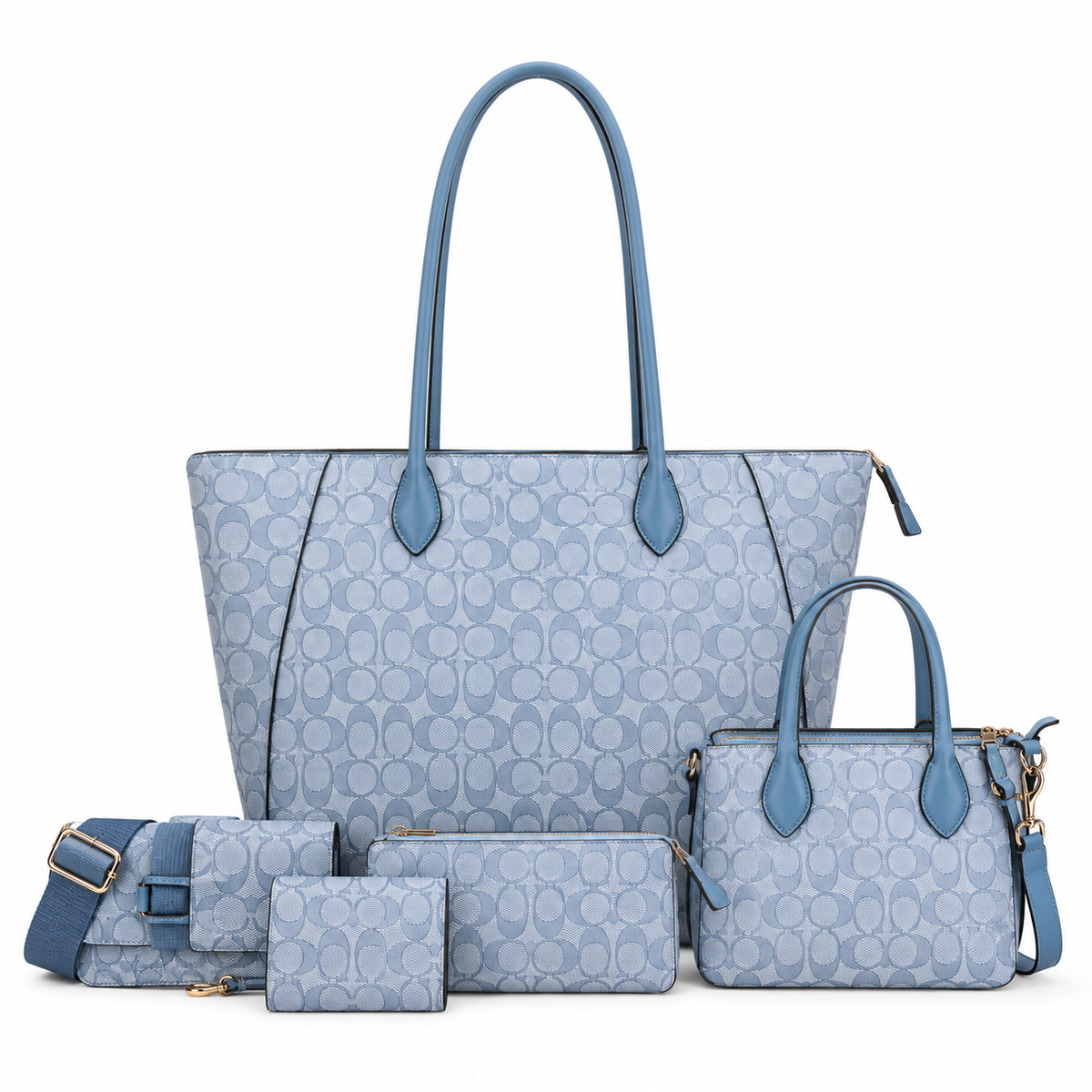 Large Elegant C-pattern 4-IN-1 Tote Set