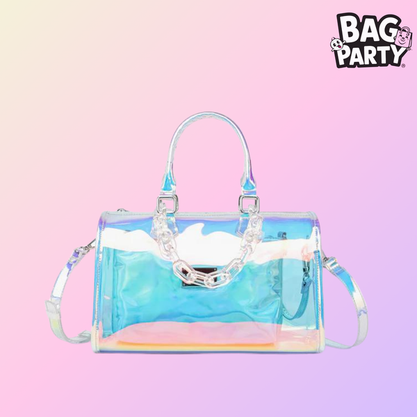 BagParty Clear Prism Hologram Satchel Bag trendy handbags