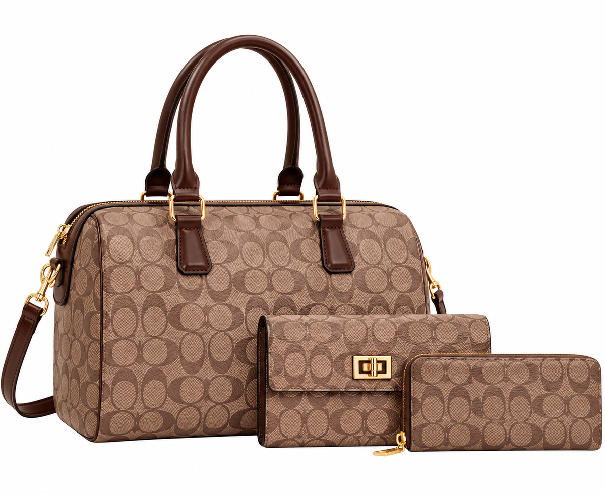 Large Elegant C-Pattern Speedy 3-in-1 Duffle Set