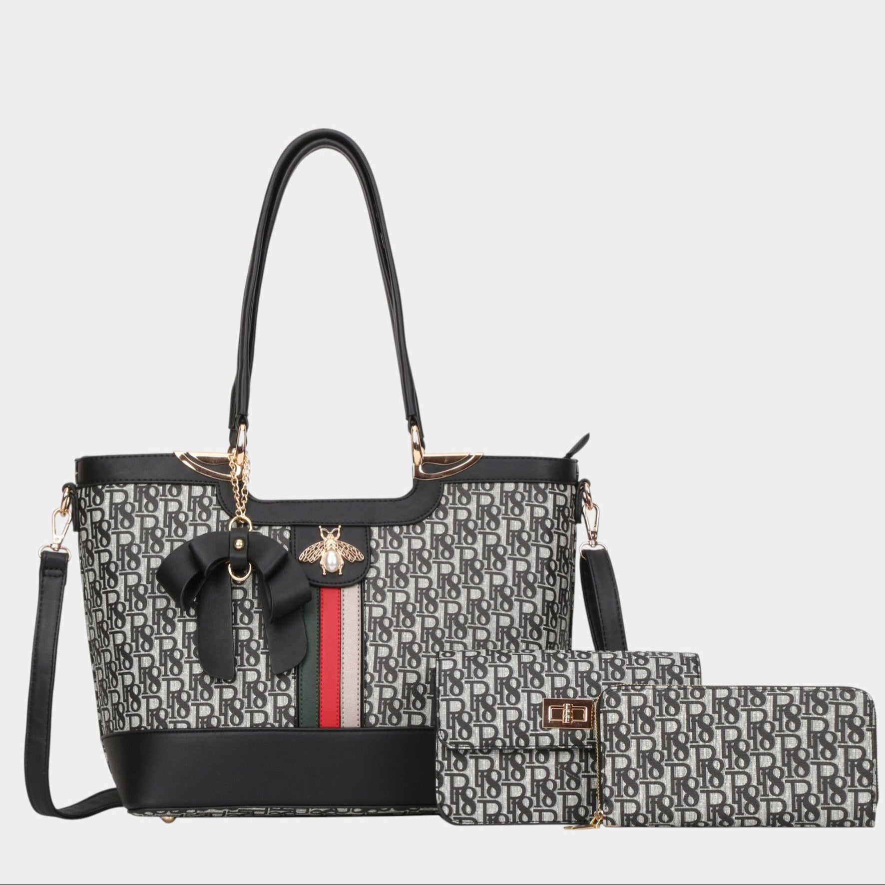 Luxury 3-in-1 Letter Printed Tote Bag Set