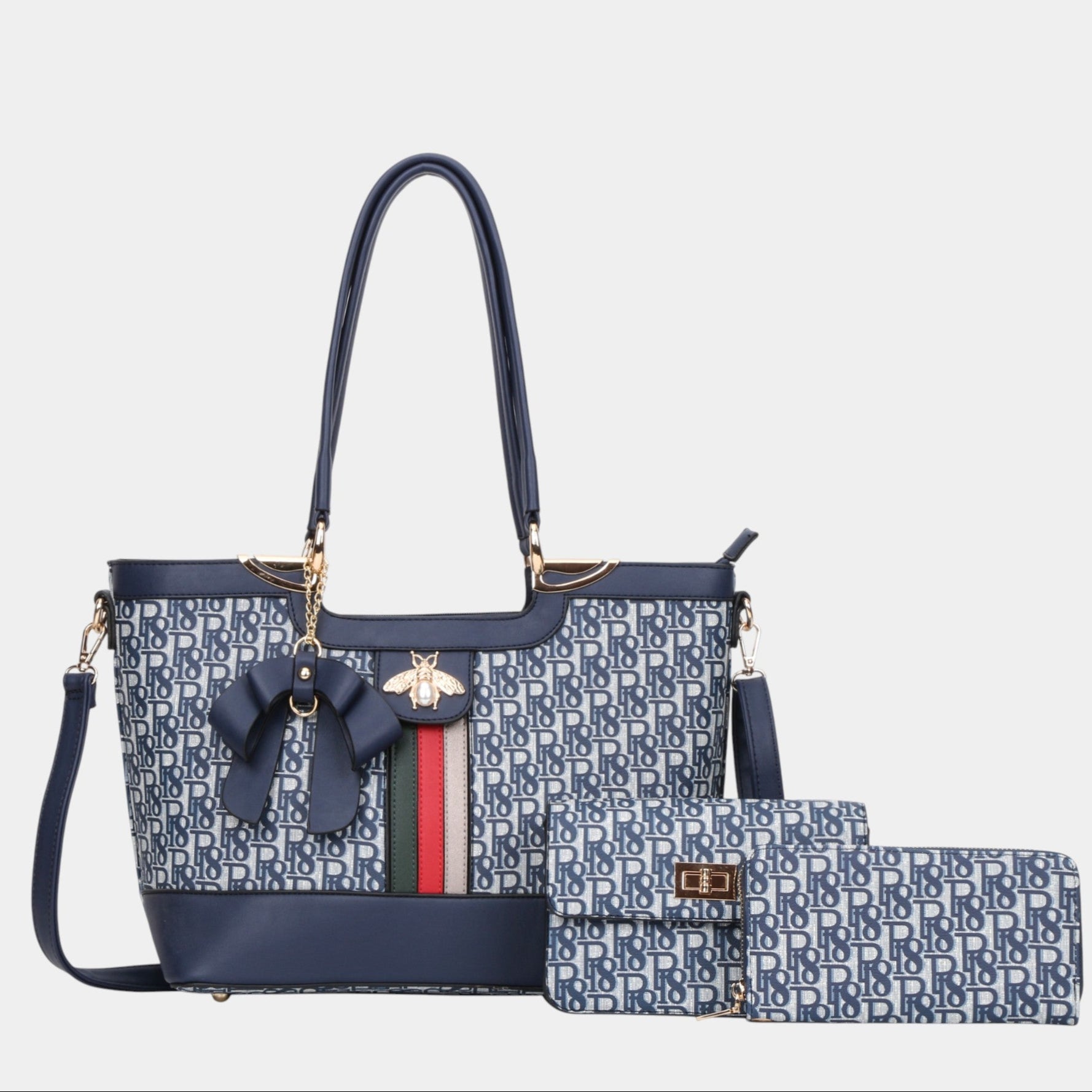 Luxury 3-in-1 Letter Printed Tote Bag Set