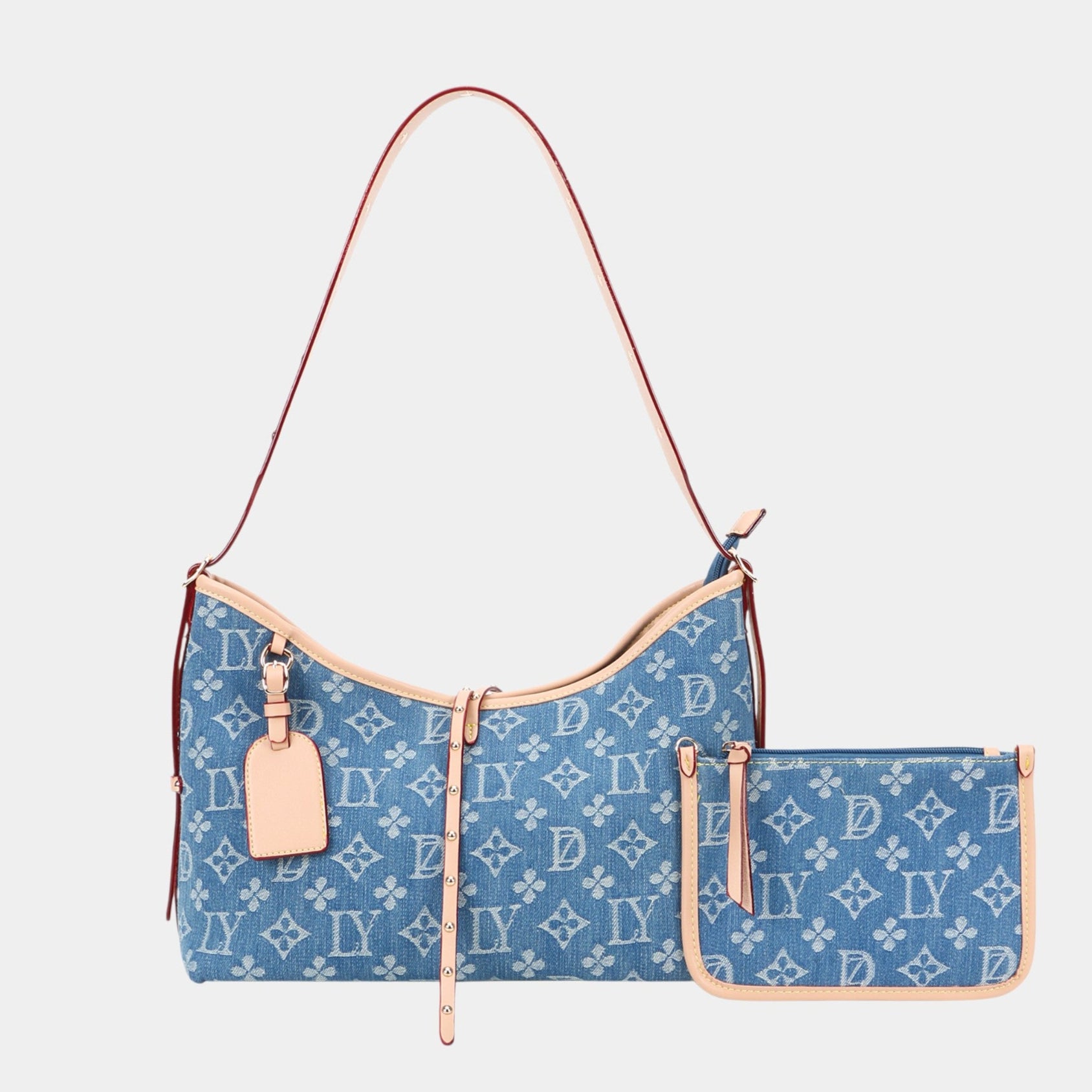 Fashion Canvas Hobo Bag Set with Wallet and Luggage Tag