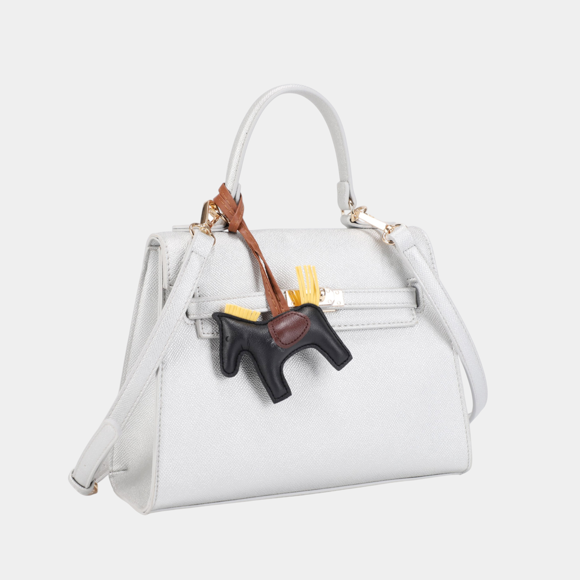 Elegant Women Handbag with Pony Charm