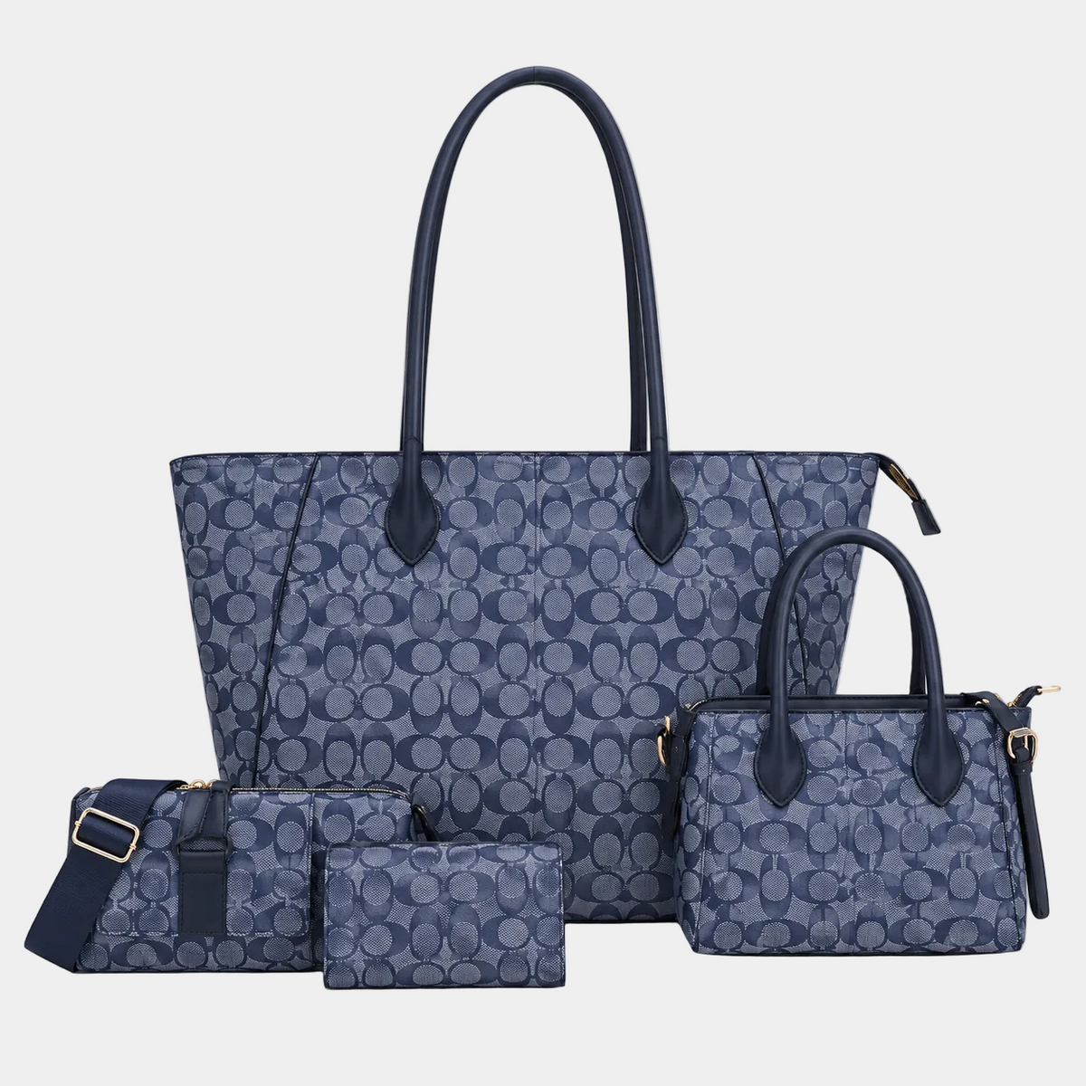 Large Elegant C-pattern 4-IN-1 Tote Set
