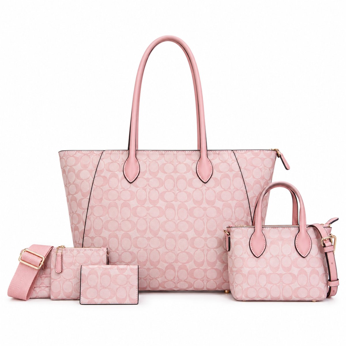 Large Elegant C-pattern 4-IN-1 Tote Set